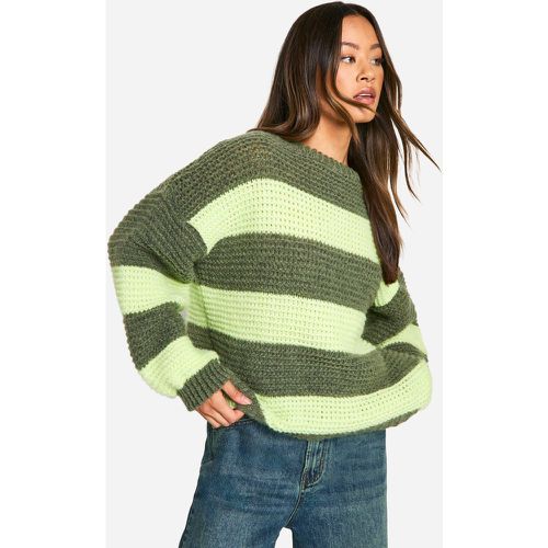 Tall Oversized Stripe Knit Jumper - boohoo - Modalova