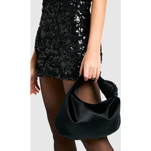 Bolso De Mano De Terciopelo Con Nudo - boohoo - Modalova