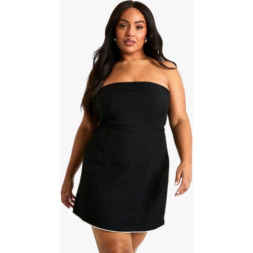 Vestito Skater Plus Size a fascia con perle - boohoo - Modalova