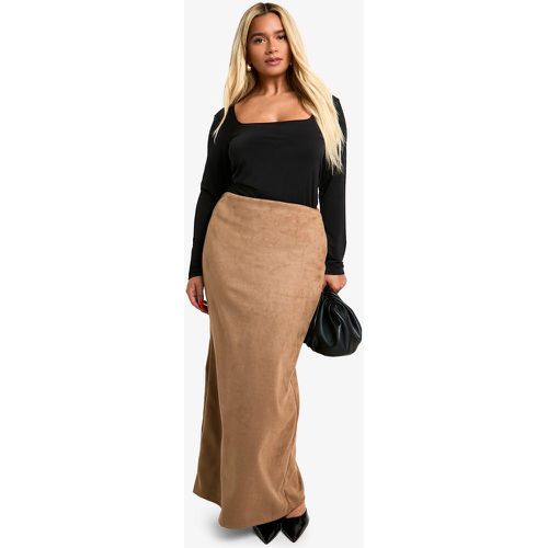 Falda Plus Maxi De Ante, Beige - boohoo - Modalova