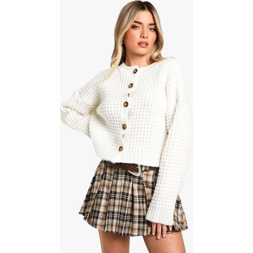 Cardigan Premium in maglia con cuciture spesse e bottoni - boohoo - Modalova