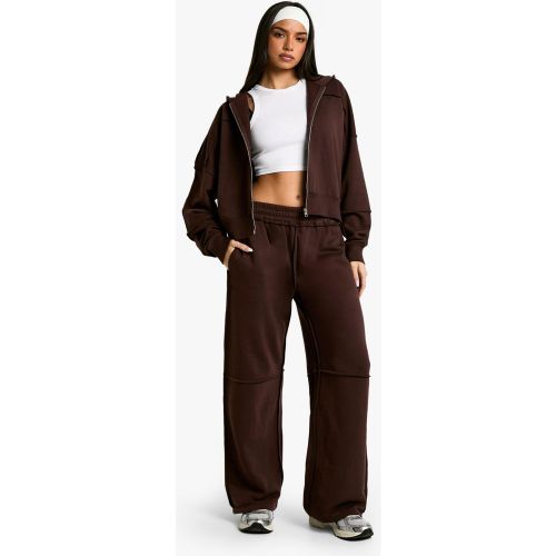 Pantaloni Tuta A Gamba Ampia Con Cuciture Esposte - boohoo - Modalova