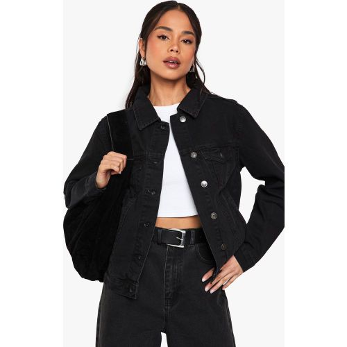 Chaqueta Vaquera Negra Desteñida - boohoo - Modalova