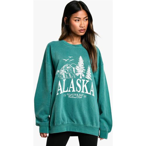 Sudadera Oversize Con Eslogan De Alaska - boohoo - Modalova