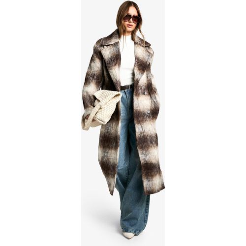 Cappotto oversize effetto lana a quadri - boohoo - Modalova