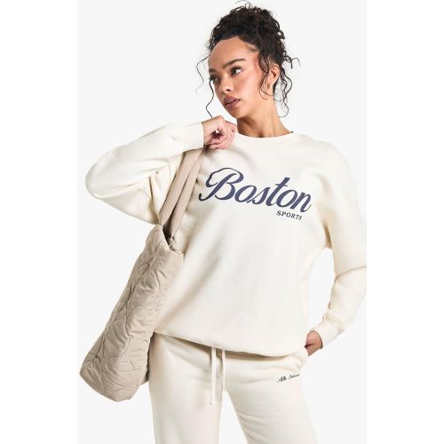 Sudadera Oversize Con Eslogan De Boston - boohoo - Modalova