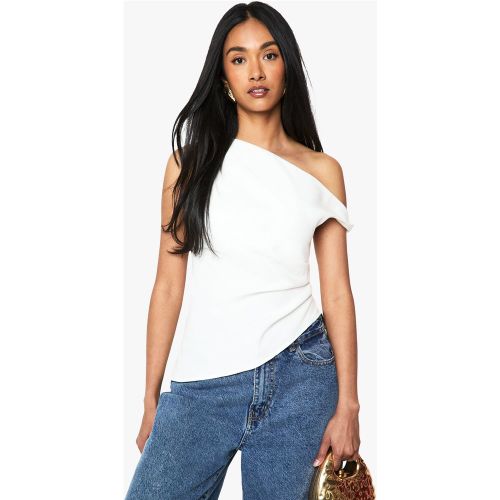Top De Tela Asimétrico Drapeado - boohoo - Modalova
