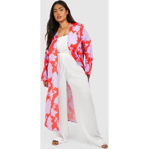 Kimono Plus Size a fiori in colori accesi - boohoo - Modalova