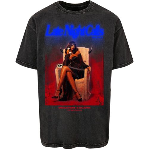 Late Night Calls Acid Heavy Oversize T-shirt Nero - mister tee - Modalova