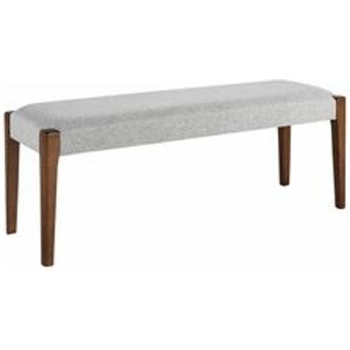 Sitzbank Grau Polsterbezug 122 x 40 cm mit Holzbeinen Dunkelbraun Flurbank Bettbank Retro Design für Diele Esszimmer Schlafzimmer Garderobe - BELIANI - Modalova