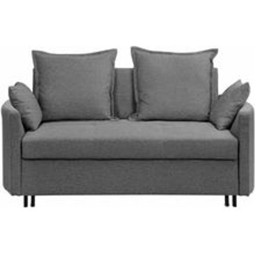 Sofa Grau Polsterbezug 2-Sitzer Schlaffunktion Modern Zierkissen Wohnzimmer - BELIANI - Modalova