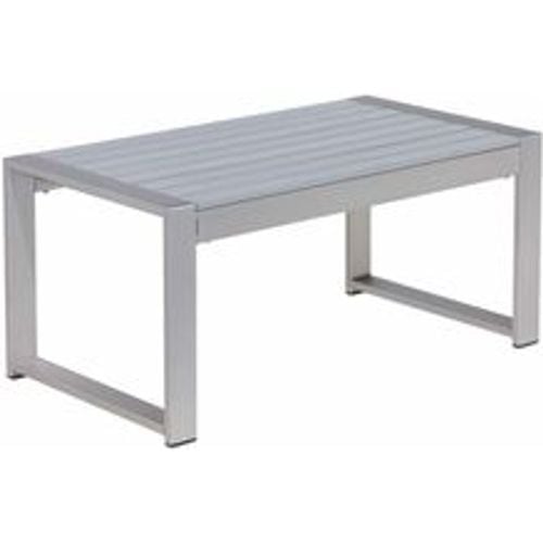 Gartentisch Hellgrau Aluminium Couchtisch 90 x 50 cm Terrasse Balkon Outdoor & Indoor Modern - BELIANI - Modalova