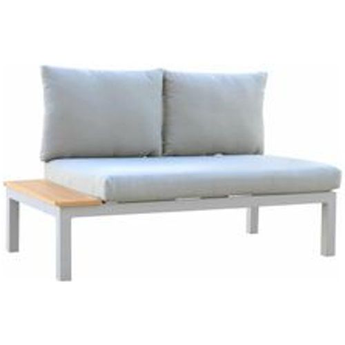 Gartensofa 2 Sitzplätze Bérgamo Aluminium 138,2x76,6x73 cm Grau mit Integriertem Tisch und Kissen - Chillvert - Modalova