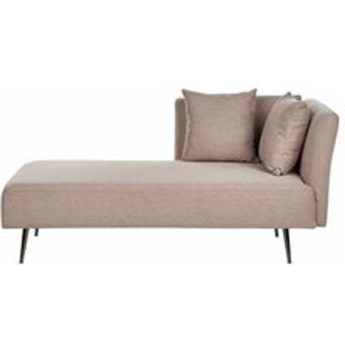 Chaiselongue Hellbraun Stoffbezug Rechtsseitig mit Kissen Armlehne Metallbeine Modern für Wohnzimmer Schlafzimmer Wintergarten Kleine Räume - BELIANI - Modalova