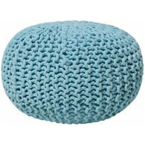 Pouf Hellblau 100% Baumwolle Rund ⌀ 40 cm Elegant Modern - BELIANI - Modalova