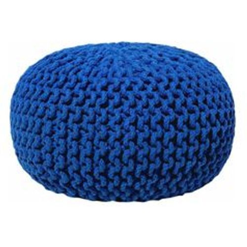 Pouf Kobaltblau 100% Baumwolle Rund ⌀ 40 cm Elegant Modern - BELIANI - Modalova