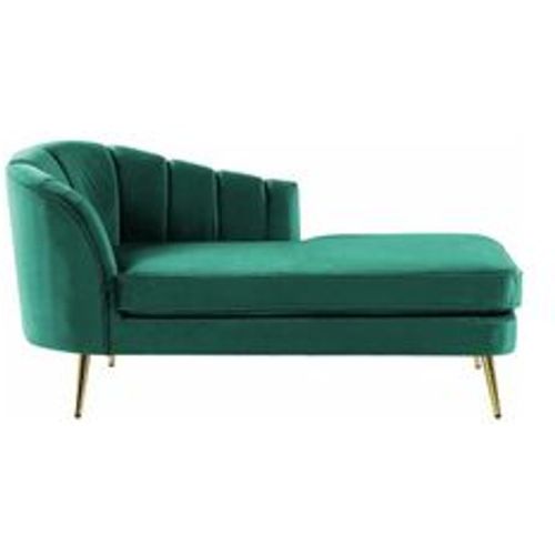 Chaiselongue Smaragdgrün Samt Linksseitig mit Goldenen Metallbeinen Lehne Muschelform Glamourös Modern Muschelsofa Wohnzimmer Flur Ausstattung - BELIANI - Modalova