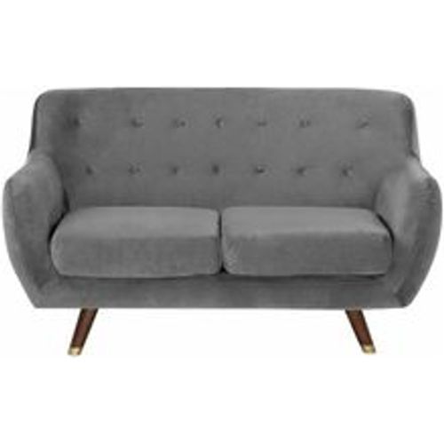 Sofa Grau Samtstoff 2-Sitzer Minimalistisch Retro Wohnzimmer - BELIANI - Modalova