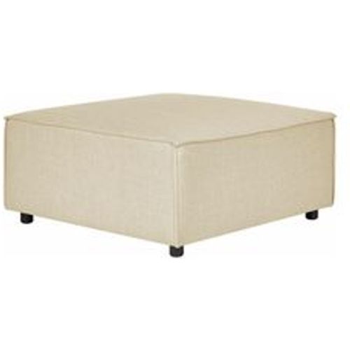 Ottomane Beige Leinen Quadratisch Sofamodul mit Niedrigen Beinen Wohnzimmermöbel Modern Skandi Fußhocker Wohnzimmer Ausstattung Sitzmöbel - BELIANI - Modalova