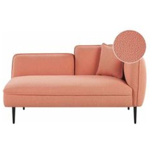 Chaiselongue Pfirsichrosa Stoffbezug Bouclé Rechtsseitig mit Kissen Metallbeine Modern für Wohnzimmer Schlafzimmer Wintergarten Kleine Räume - BELIANI - Modalova