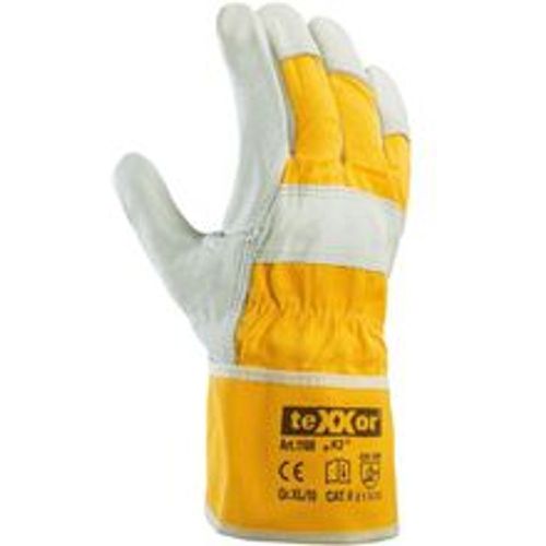 Top Rindvollleder-Handschuhe K2, Leder Natur/Drell Gelb - Texxor - Modalova