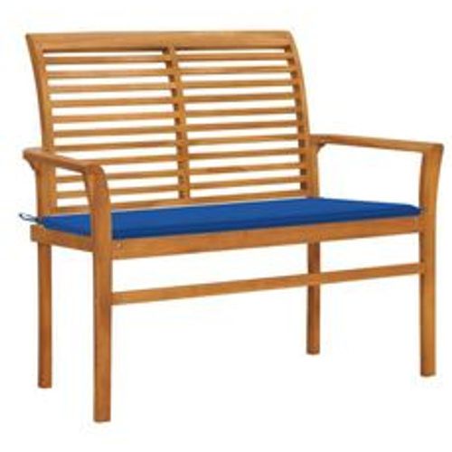 Gartenbank mit Königsblauer Auflage 112 cm Massivholz Teak - VIDAXL - Modalova