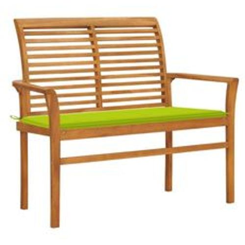 Gartenbank mit Hellgrüner Auflage 112 cm Massivholz Teak - VIDAXL - Modalova