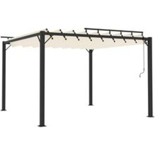 Pergola mit Lamellendach 3x3 m Creme Stoff und Aluminium - VIDAXL - Modalova