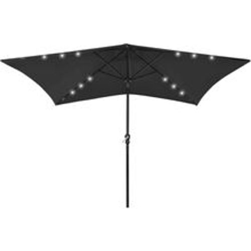 Sonnenschirm mit LEDs und Stahl-Mast Schwarz 2x3 m - VIDAXL - Modalova