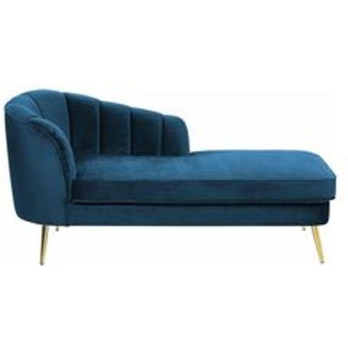 Chaiselongue Marineblau Samt Linksseitig mit Goldenen Metallbeinen Lehne Muschelform Glamourös Modern Muschelsofa Wohnzimmer Flur Ausstattung - BELIANI - Modalova