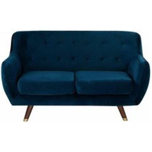 Sofa Dunkelblau Samtstoff 2-Sitzer Minimalistisch Retro Wohnzimmer - BELIANI - Modalova