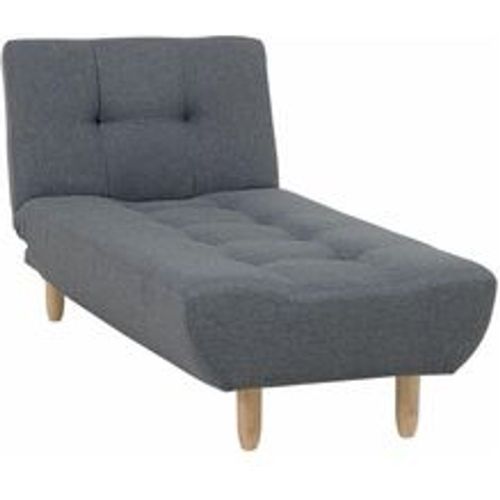 Chaiselongue Universal Dunkelgrau Stoffbezug Gesteppt mit Schlaffunktion Verstellbare Rückenlehne Holzfüße Retro-Design Wohnzimmer Ausstattung - BELIANI - Modalova