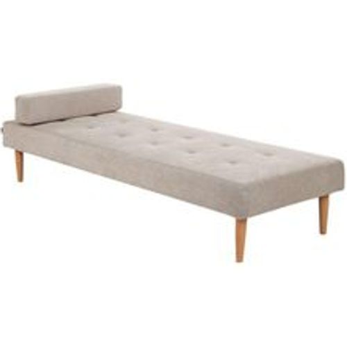 Chaiselongue Beige Curio-Stoffbezug Gesteppt mit Kissen Metallgestell Modern Liegesessel Relaxliege für Wohnzimmer Schlafzimmer Indoor - BELIANI - Modalova