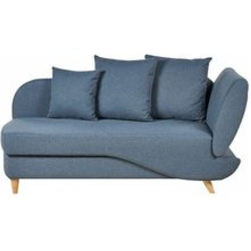 Chaiselongue Rechtsseitig Dunkelblau Leinenoptik mit Bettkasten Dekokissen Modern Récamiere Liegesofa Sitzmöbel Wohnzimmer Jugendzimmer - BELIANI - Modalova