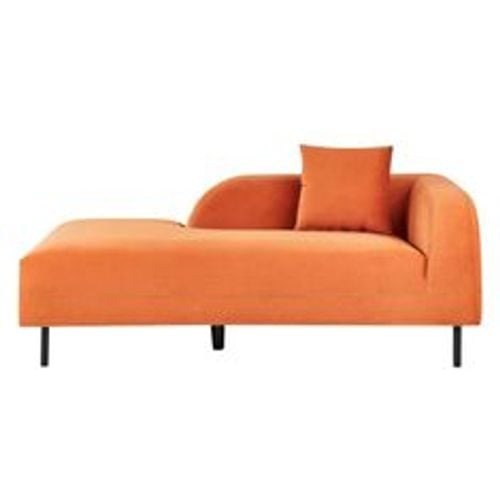 Chaiselongue Orange Samtstoff Rechtsseitig mit Kissen Modernes Design Retro Stil Relaxliege für Wohnzimmer Schlafzimmer Indoor - BELIANI - Modalova