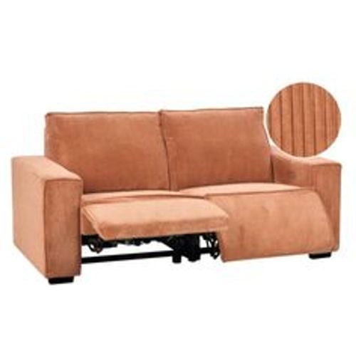 Sofa Orange Cord 3-Sitzer Gepolstert Elektrisch Verstellbar Relax Funktion für 3 Personen Modernes Retro Design Couch Wohnzimmermöbel - BELIANI - Modalova