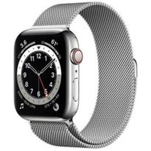 Watch Series 6 (2020) GPS + Cellular 44 mm - Rostfreier Stahl Silber - Milanaise Armband Grau - Apple - Modalova