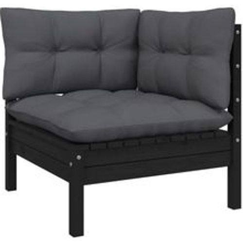 Garten-Ecksofa mit Kissen in Schwarz Massivholz Kiefer - VIDAXL - Modalova