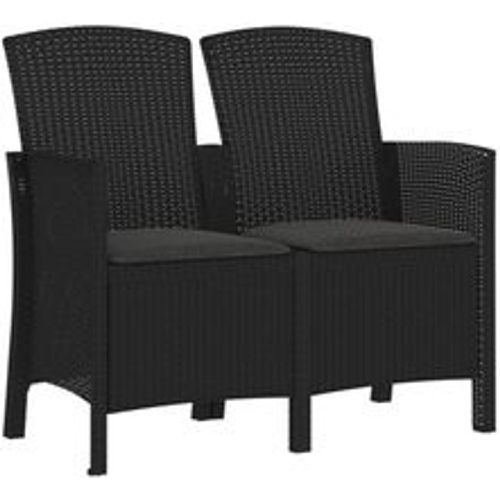 Gartenbank 2-Sitzer mit Kissen PP-Rattan Graphit - VIDAXL - Modalova