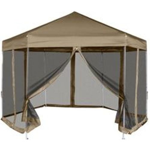 Faltpavillon mit Seitenwänden Sechseckig 3,6x3,1m Taupe 220g/m² - VIDAXL - Modalova