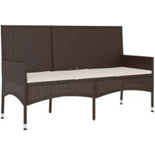 Gartenbank 3-Sitzer mit Kissen Braun Poly Rattan - VIDAXL - Modalova