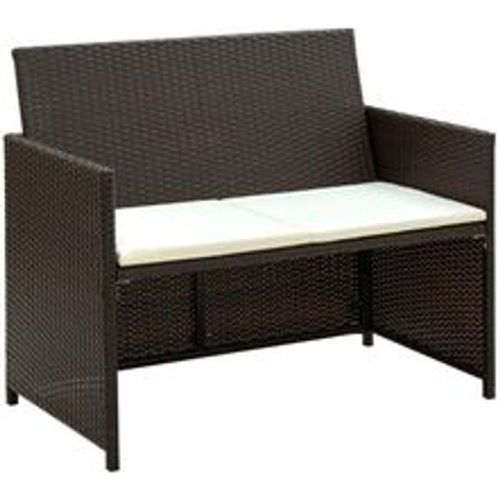 Sitzer-Gartensofa mit Polstern Braun Poly Rattan - VIDAXL - Modalova