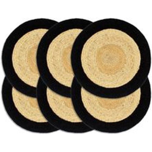 Tischsets 6 Stk. Natur und Schwarz 38 cm Jute und Baumwolle - VIDAXL - Modalova