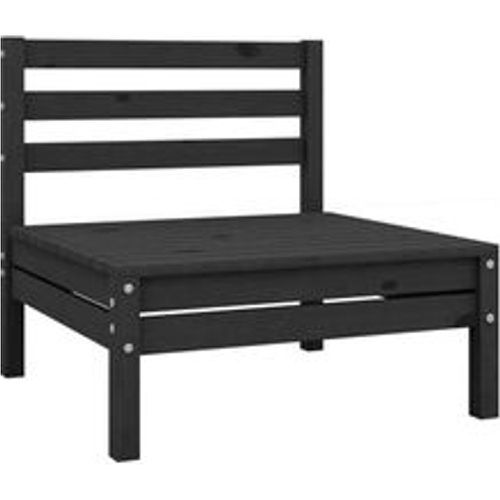 Garten-Mittelsofa Schwarz Massivholz Kiefer - VIDAXL - Modalova