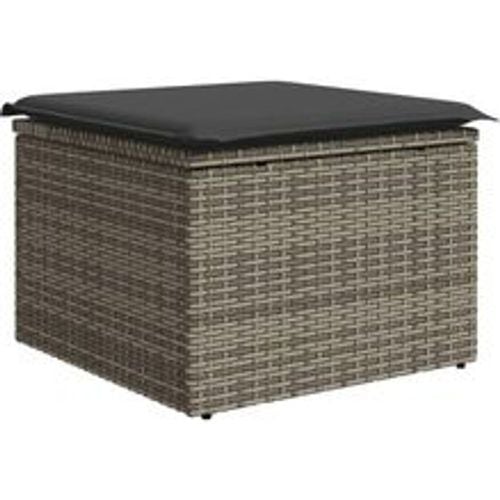 Gartenhocker mit Kissen Grau 55x55x37 cm Poly Rattan - VIDAXL - Modalova