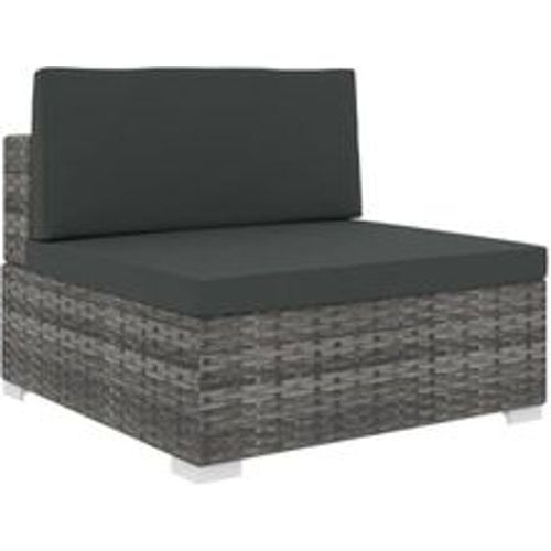 Modular-Sofa-Mittelteil 1 Stk. + Auflagen Poly Rattan Grau - VIDAXL - Modalova