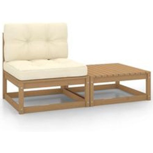 Tlg. Garten-Lounge-Set Kissen Honigbraun Massivholz Kiefer - VIDAXL - Modalova