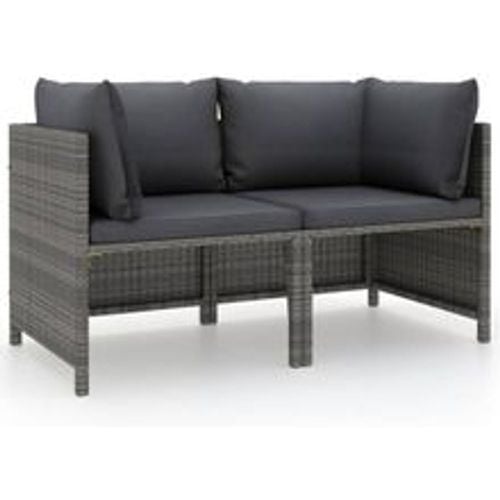 Sitzer-Gartensofa mit Polstern Grau Poly Rattan - VIDAXL - Modalova