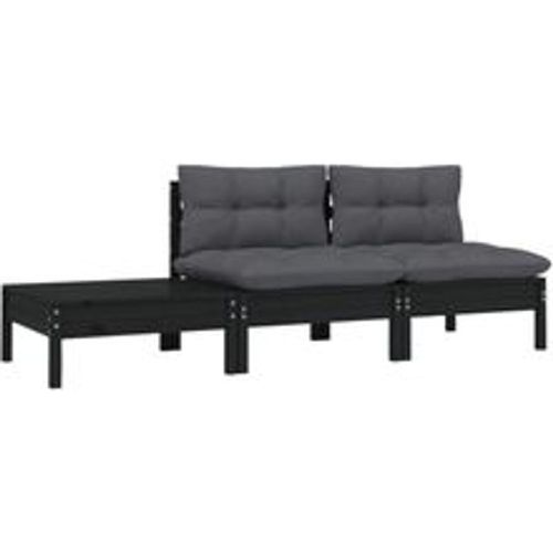 Tlg. Garten-Lounge-Set mit Kissen Schwarz Kiefer Massivholz - VIDAXL - Modalova