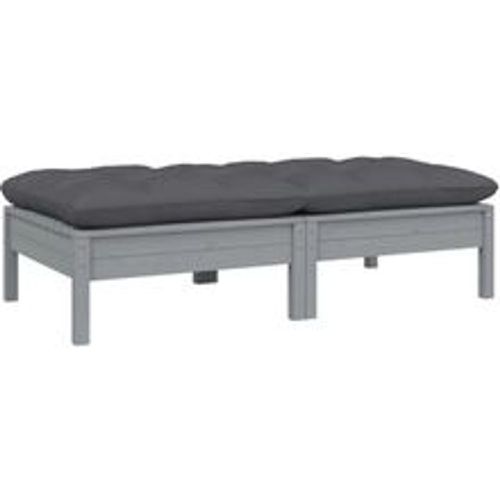 Sitzer-Gartensofa mit Kissen Grau Massivholz Kiefer - VIDAXL - Modalova